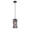 Lampa wisząca szklana żłobiony klosz geometryczny dekoracyjna czarna Altera PND-3219-1-BK-SG Italux
